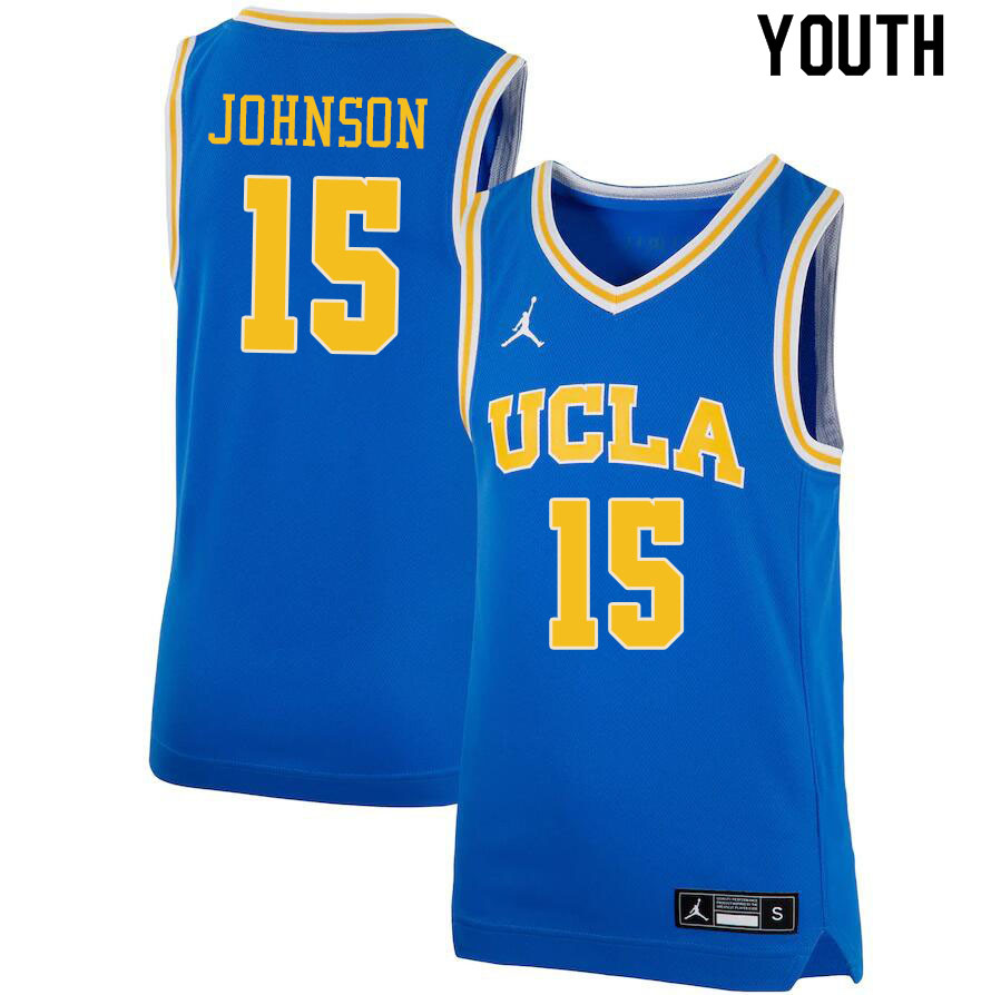 Jordan Brand Youth #15 Myles Johnson UCLA Bruins College Jerseys Sale-Blue - Click Image to Close